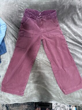 Maurices Wide-Leg Utility Pants in Plum